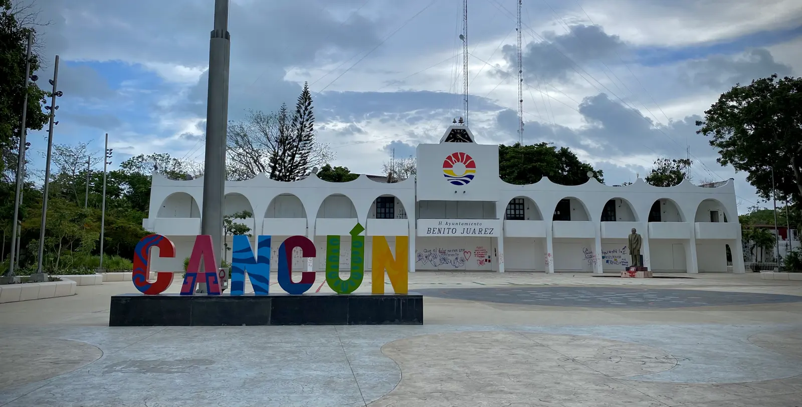 Cancun city hall on the downtown malecón