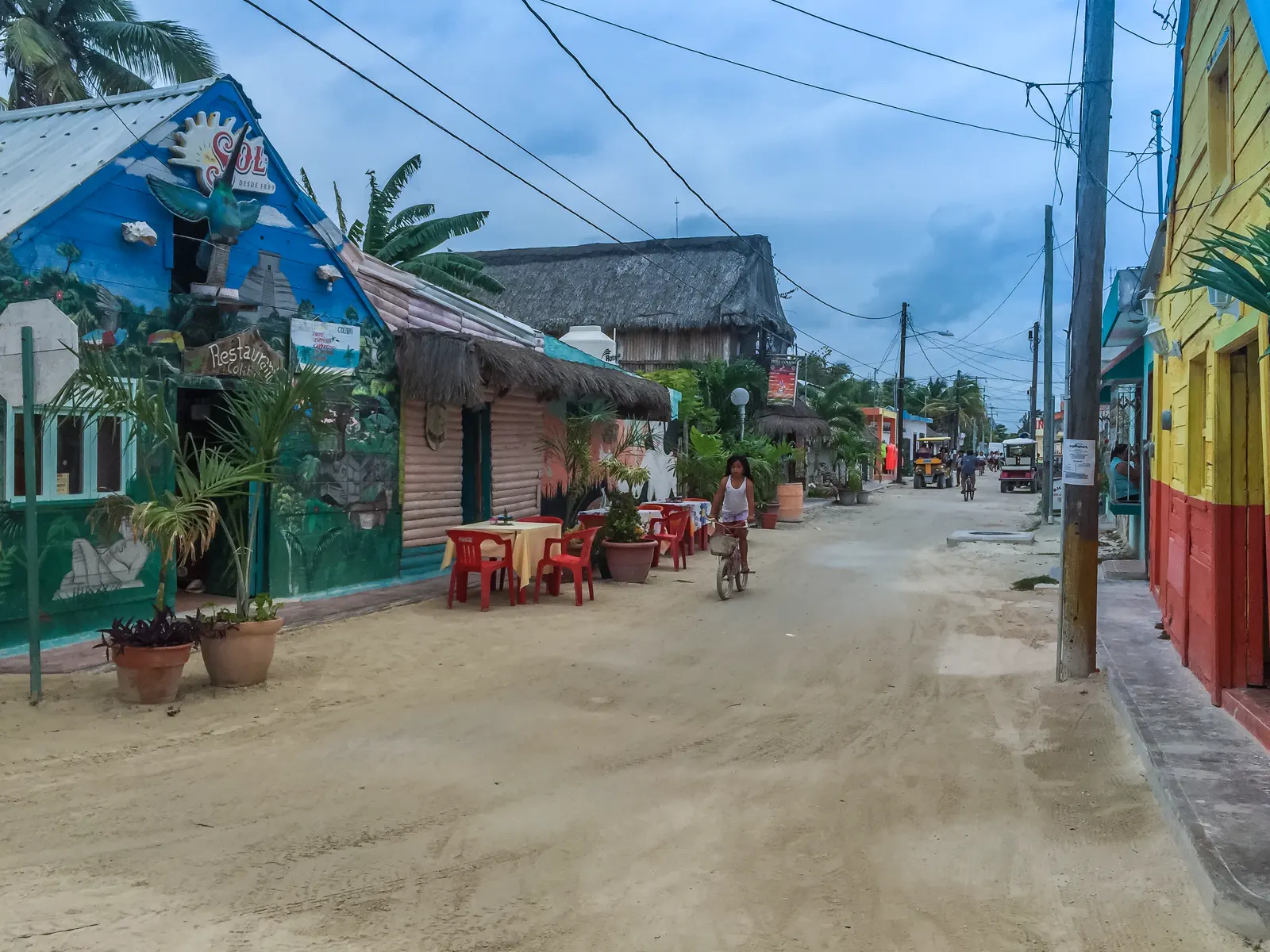 Golf carts and white sand streets on Isla Holbox