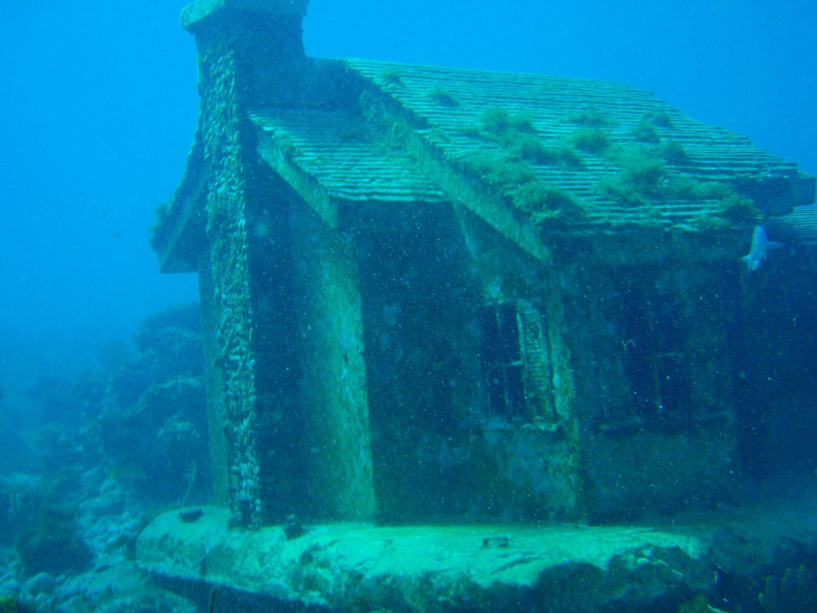 Underwater sculptures at MUSA, the underwater museum off Cancun