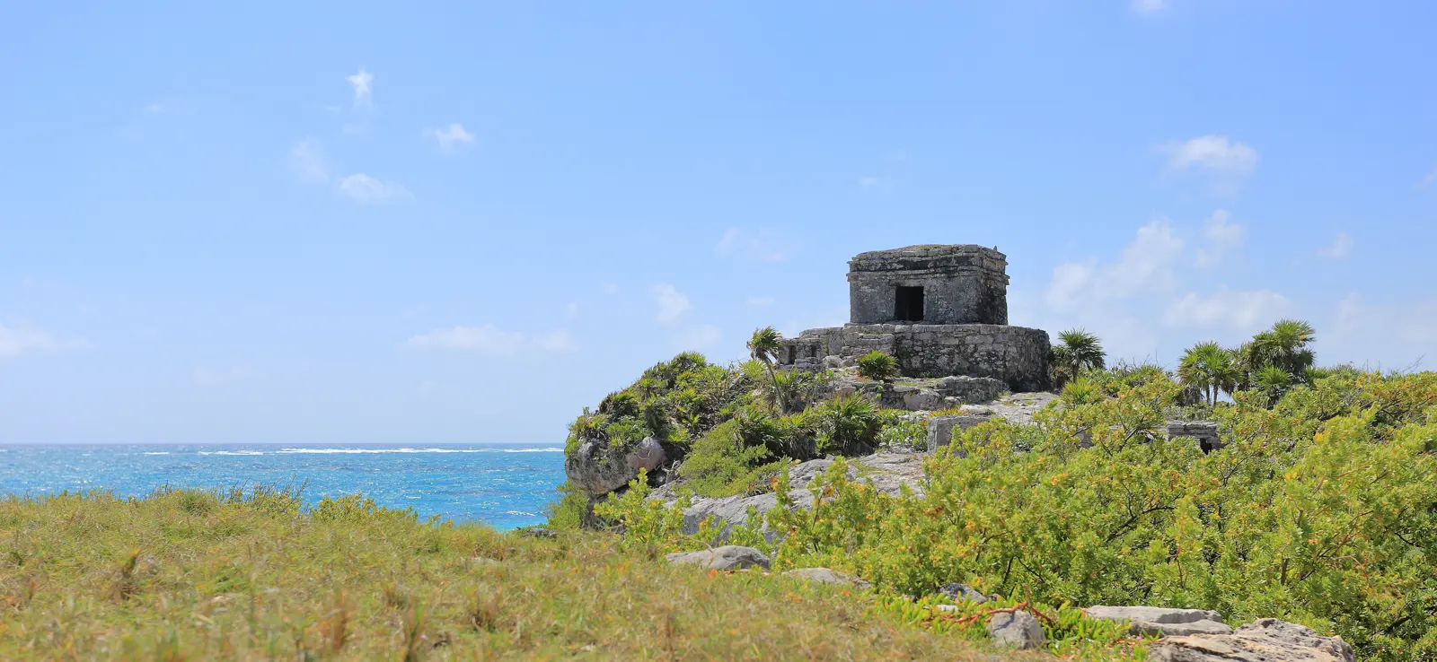The God of the Winds temple at Tulum above the sea
